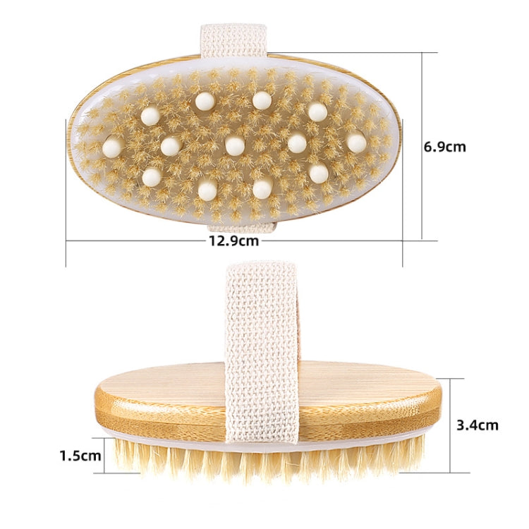 Handleless Oval Massage Bath Brush, PPR Soft Beaded Boar Bristle — view 3