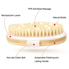 Handleless Oval Massage Bath Brush, PPR Soft Beaded Boar Bristle — view 4