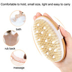 Handleless Oval Massage Bath Brush, PPR Soft Beaded Boar Bristle — view 6
