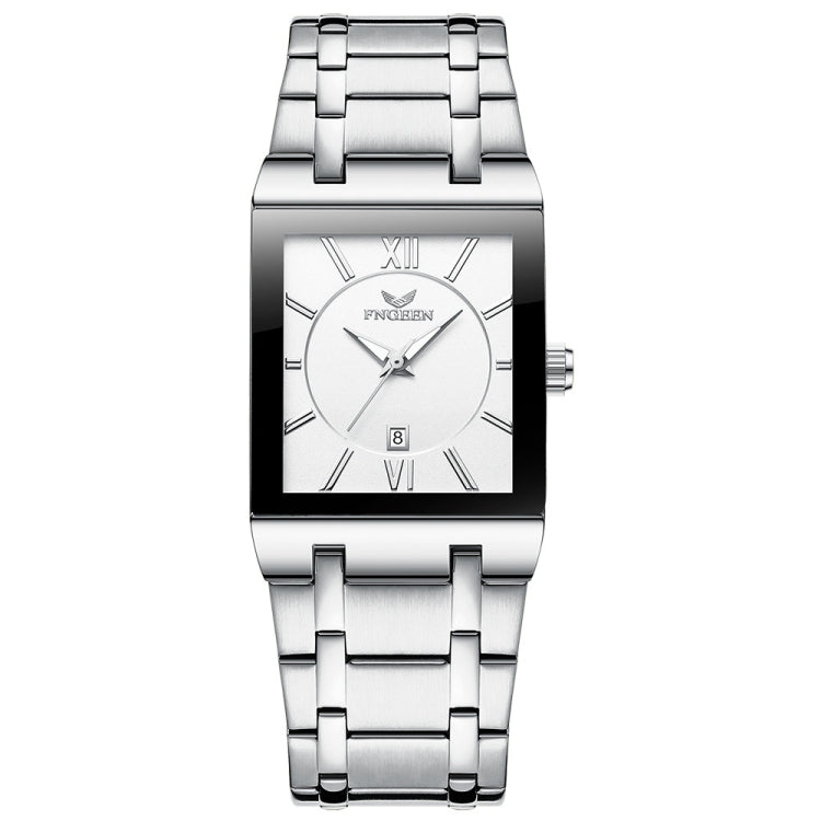 FNGEEN 3627 Waterproof Calendar Men Square Watch — Black Belt Black Shell Black Surface