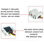 3A Waterproof Car Voltage Regulator, 72W 12V To 24V