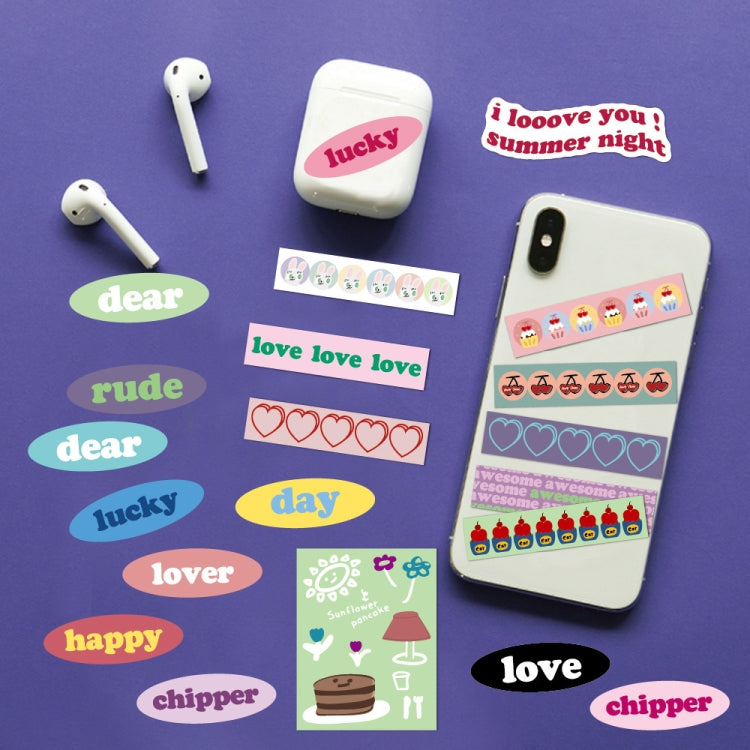 Heart Cute Girly Heart Tablet Phone Decoration Sticker, Cherry Love — view 4