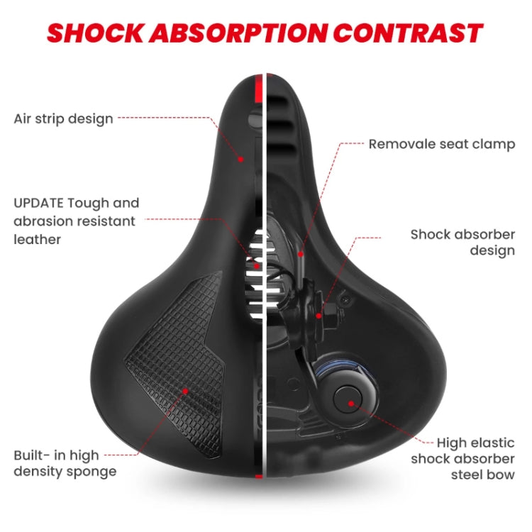 SGODDE Mountain Bike Shock Absorbing Thickened Soft Saddle
