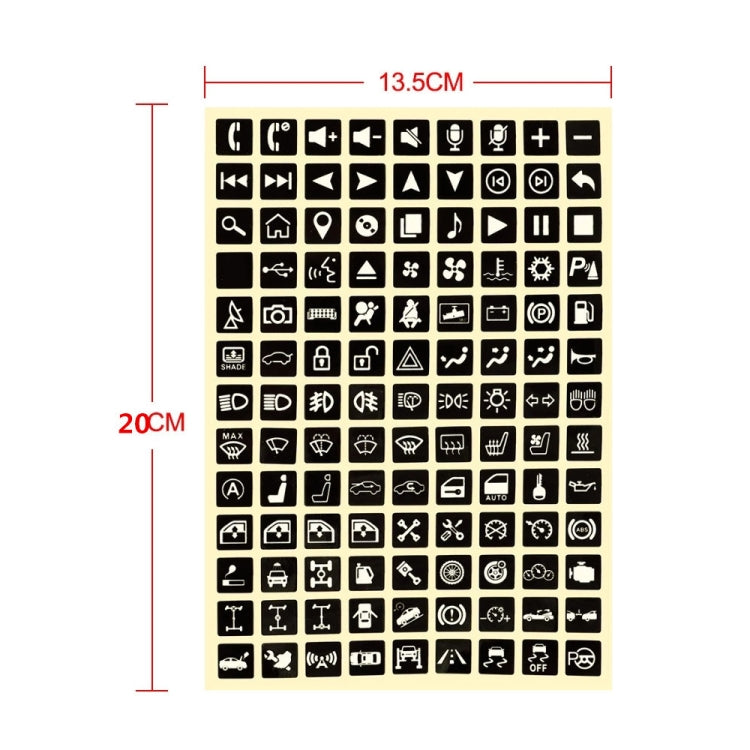 Car Button Luminous Sticker General PET Waterproof Wear-Resistant Car Sticker — Number 2