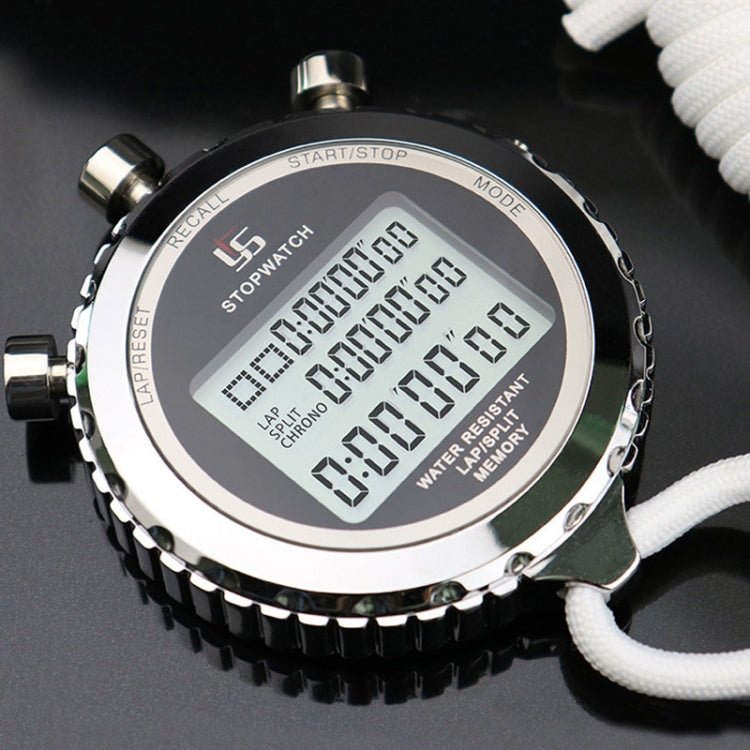 YS Metal Stopwatch 3 Rows Display Running Training Electronic Timers, Style: