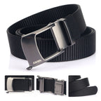 AWMN Men Nylon Cutout Automatic Buckle Toothless Belt, Length: — view 15