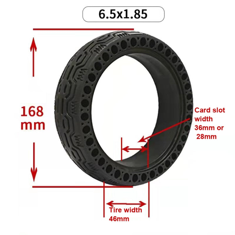 6.5x1.85 Solid Tire Honeycomb Tire Electric Scooter Tire, Specification: With Plastic Wheel