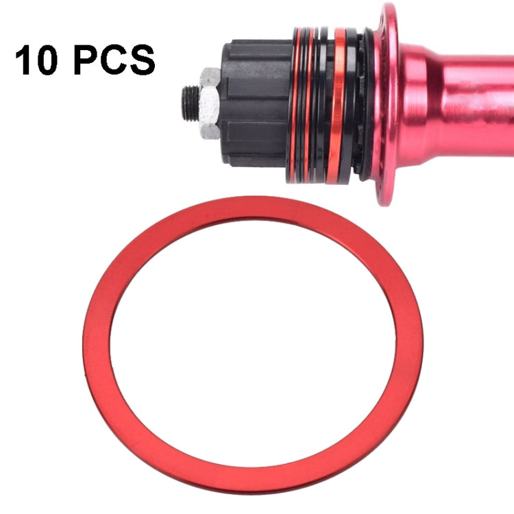 10 PCS FMFXTR Bicycle BB Middle Shaft Flying Wheel Cushion, Thickness: — 1mm (Red)