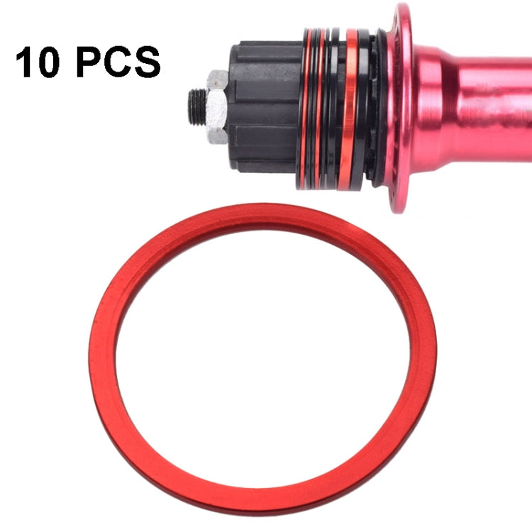10 PCS FMFXTR Bicycle BB Middle Shaft Flying Wheel Cushion, Thickness: — 1.5mm (Red)