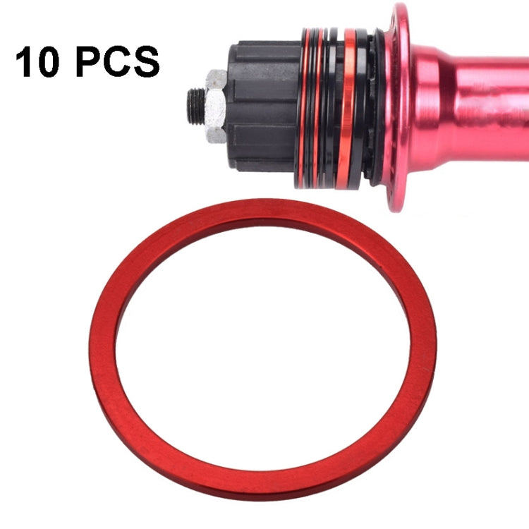 10 PCS FMFXTR Bicycle BB Middle Shaft Flying Wheel Cushion, Thickness: — 2mm (Red)