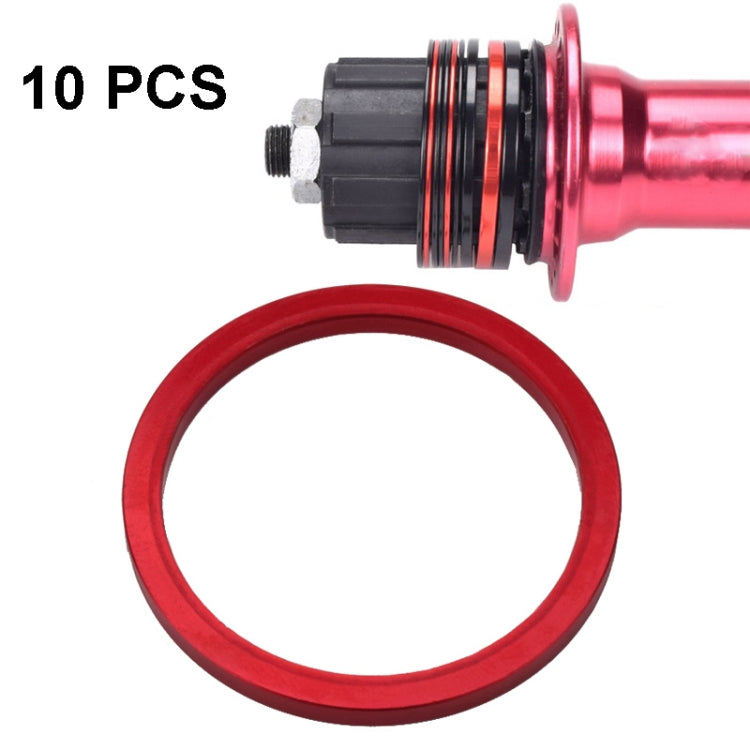10 PCS FMFXTR Bicycle BB Middle Shaft Flying Wheel Cushion, Thickness: — 2.5mm (Red)