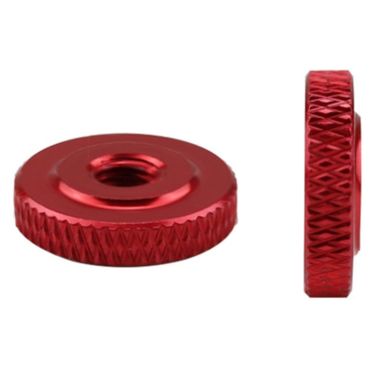 Knurled Aluminum Alloy Single Layer Hand Tight Nut Thin Small Step Nut — M4-D12x3Red