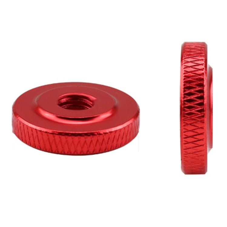 Knurled Aluminum Alloy Single Layer Hand Tight Nut Thin Small Step Nut — M5-D16x4Red