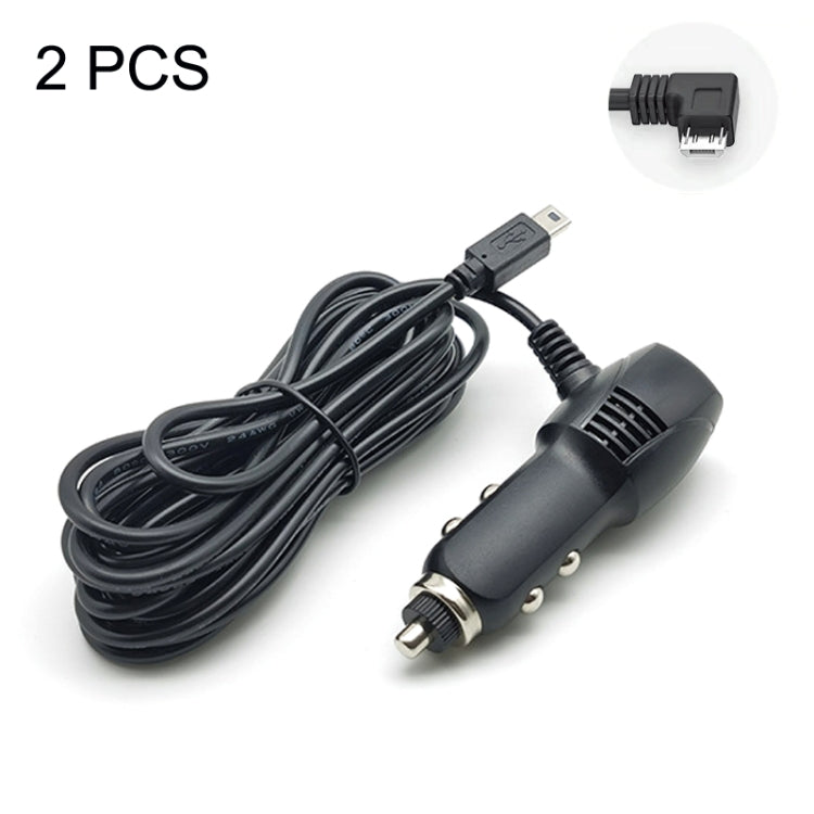 2 PCS Multifunctional Car Charger Fast Charging Driving Recorder Supply Line, Style: — Android Left Bend