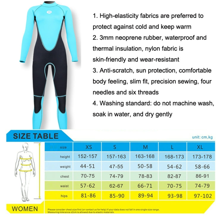 SLINX Women Slim Sun Protection Warm Wetsuit Long -Sleeved Full Body Snorkeling Surfing