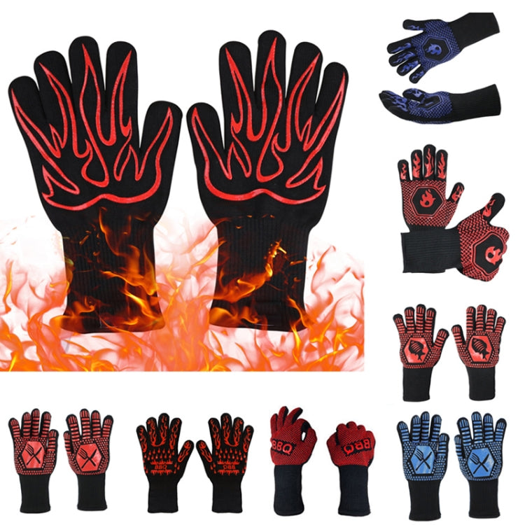 1 Pair High Temperature Resistant Silicone BBQ Gloves Anti-Scalding Gloves