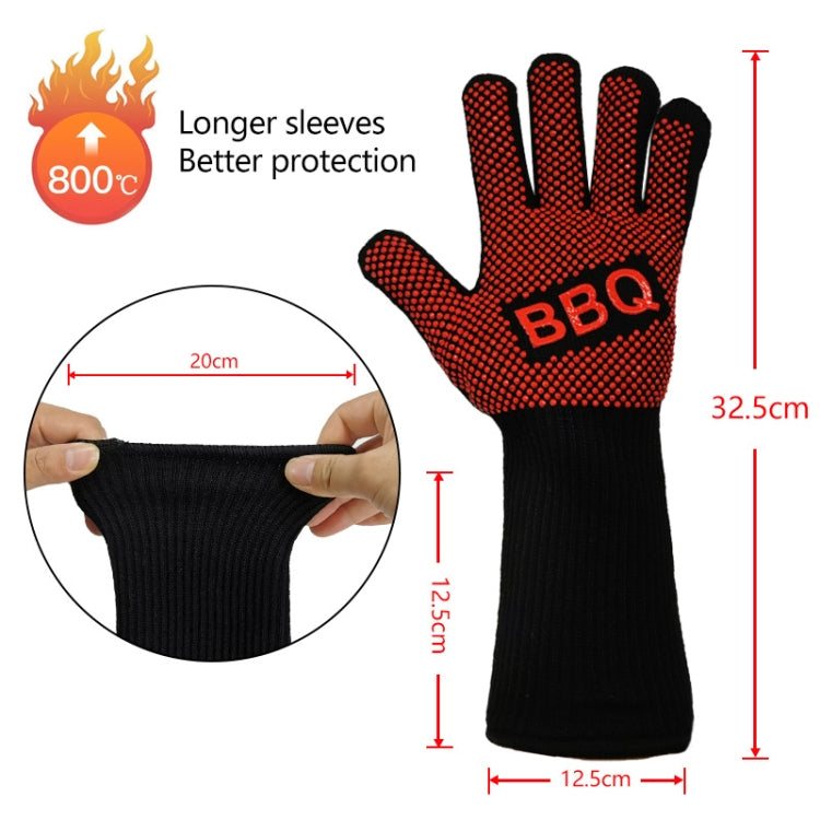 1 Pair High Temperature Resistant Silicone BBQ Gloves Anti-Scalding Gloves