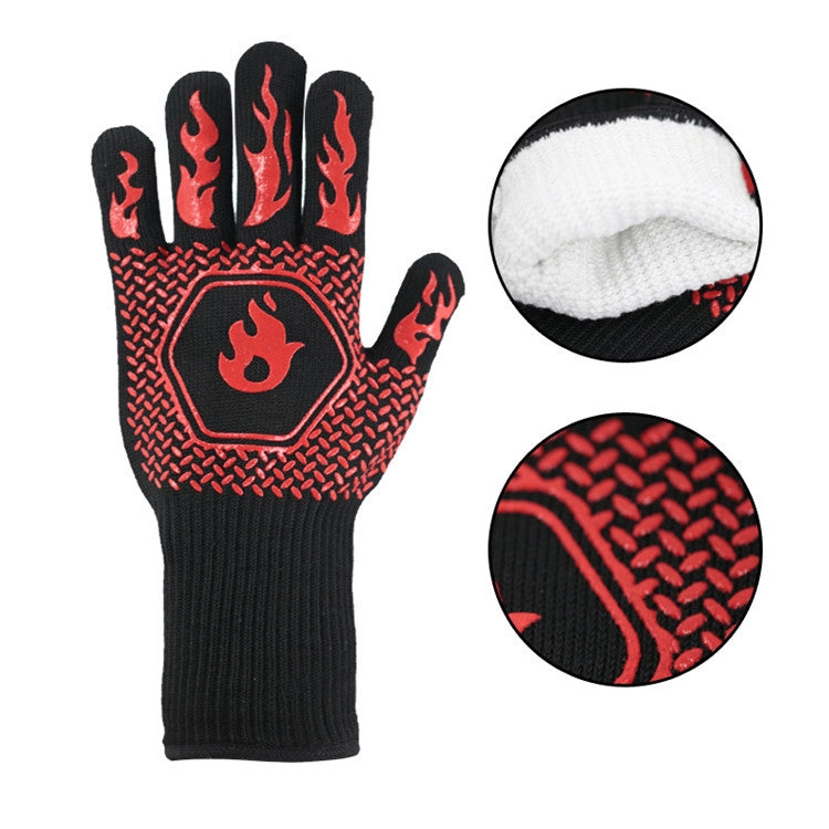 1 Pair High Temperature Resistant Silicone BBQ Gloves Anti-Scalding Gloves