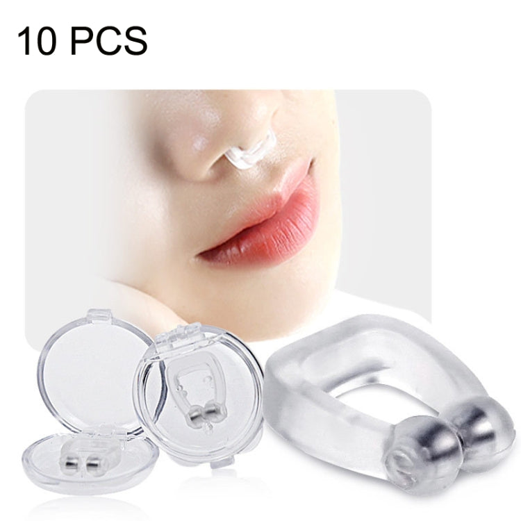 Mini Portable Silicone Magnetic Anti-snoring Device, 10 PCS
