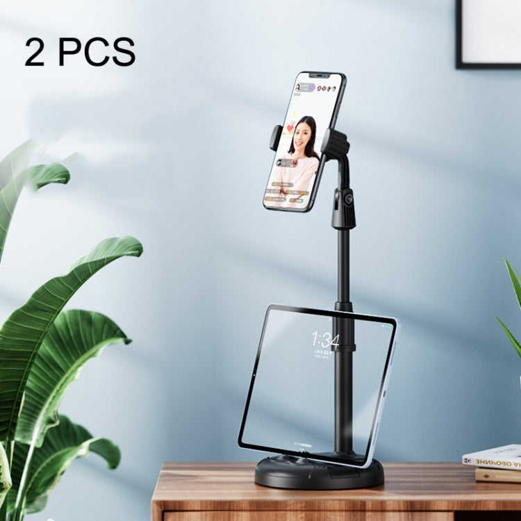 2 PCS Mobile Phone Live Bracket Computer Desktop Online Class Telescopic Overhead Frame