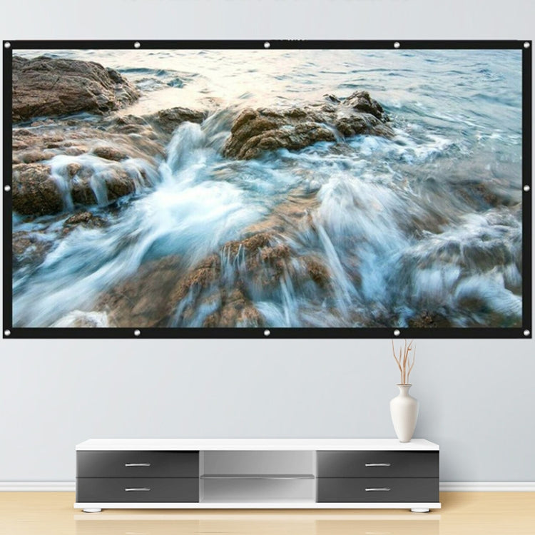 Folding Metal Anti-Light HD Projection Curtain, Size: — 133 inch 16:9 300x160cm Punch Black Border