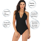 DS40 Ladies Slim and Conservative Halter Neck Swimsuit