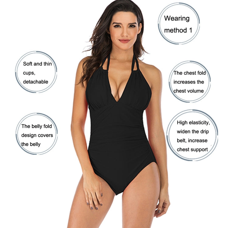 DS40 Ladies Slim and Conservative Halter Neck Swimsuit