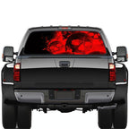 D-954 Flame Skeleton Rear Window Pattern Sticker Truck SUV Behind Wind Glass Stickers