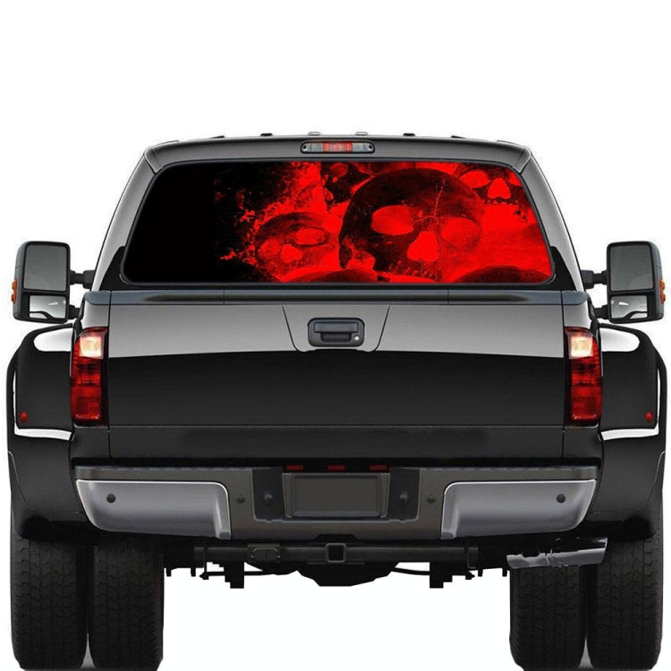 D-954 Flame Skeleton Rear Window Pattern Sticker Truck SUV Behind Wind Glass Stickers