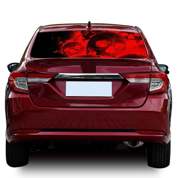 D-954 Flame Skeleton Rear Window Pattern Sticker Truck SUV Behind Wind Glass Stickers