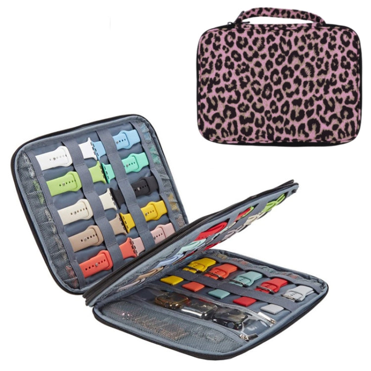 Long Strap Storage Bag With Handheld For Apple Watch — Double Layer (Yellow Leopard)