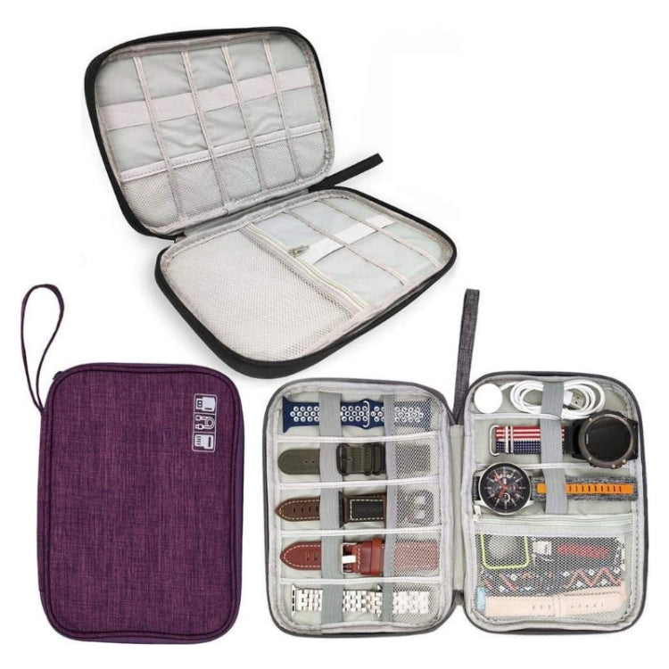 Travel Portable Strap Data Cable Storage Bag — Red