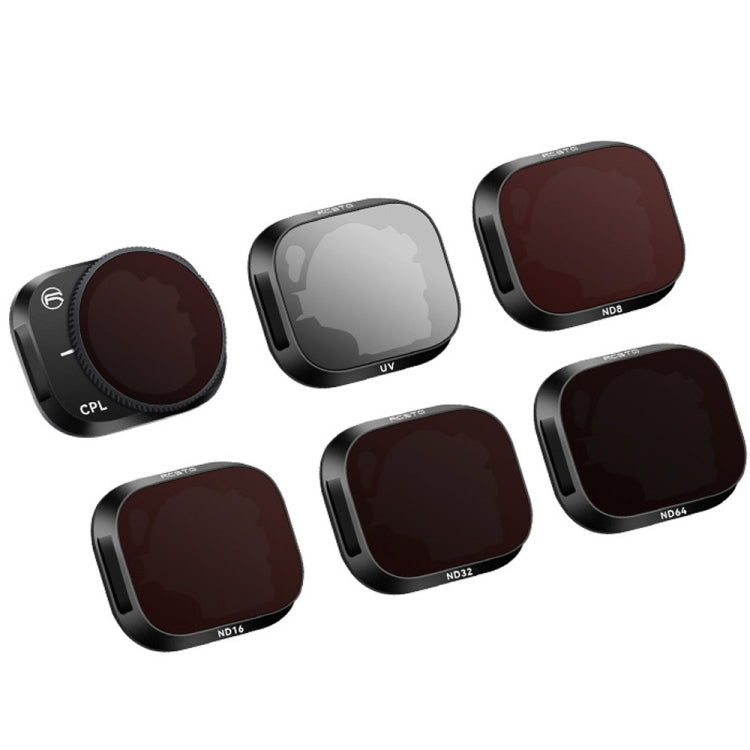 RCSTQ Aluminum Alloy Adjustable Filter Accessories for DJI Mini 3 Pro, Style: UV+CPL+ND8+ND16+ND32+ND64 6 In 1 — 4 In 1 Set
