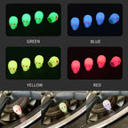 1 Sets Car Tire Luminous Valve Cap Motorcycle Skull Valve Core Cap
