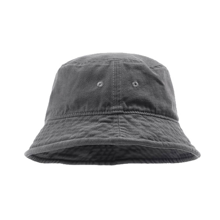 Washed Solid Bucket Hat Versatile Hip Hop Street Hat — Black