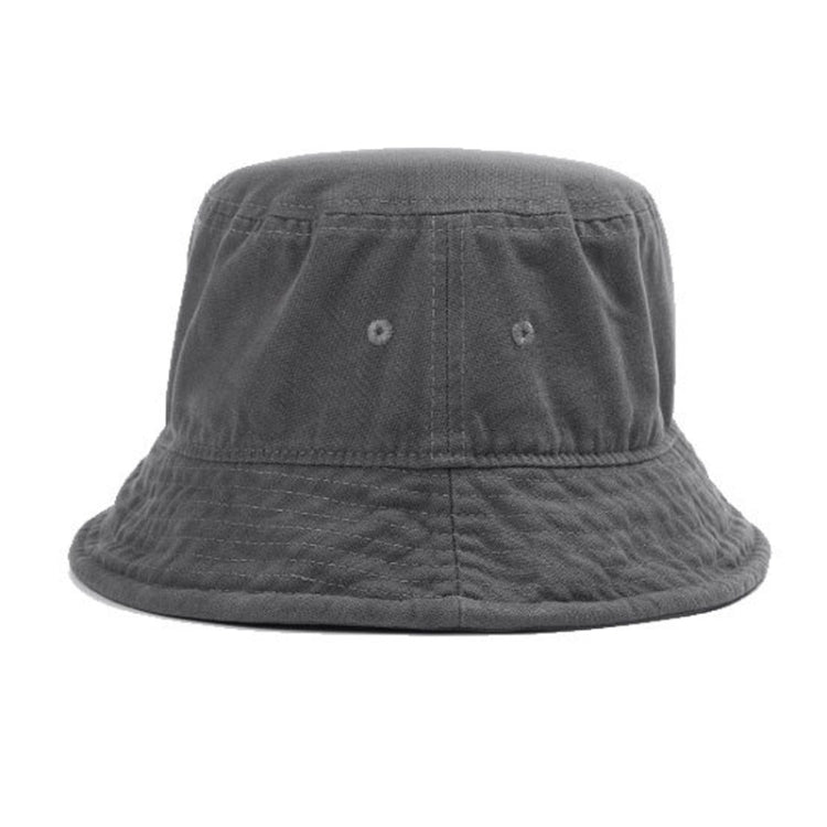 Washed Solid Bucket Hat Versatile Hip Hop Street Hat — Grey