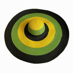 Oversized Brim Dome Rainbow Striped Beach Visor Hat
