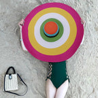 Oversized Brim Dome Rainbow Striped Beach Visor Hat — view 7