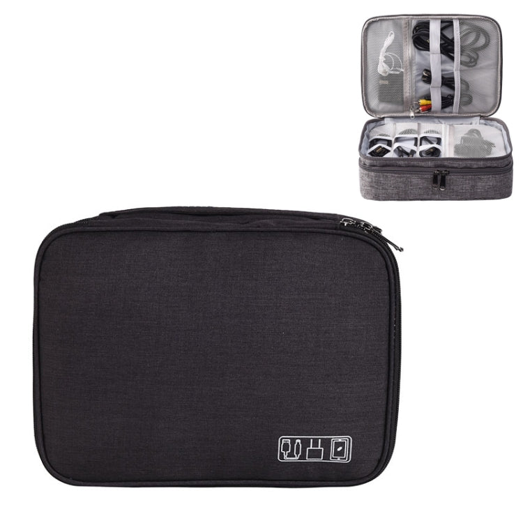 5 Inch Multifunctional Electronic Digital Earphone Power Cord Storage Bag — Purple