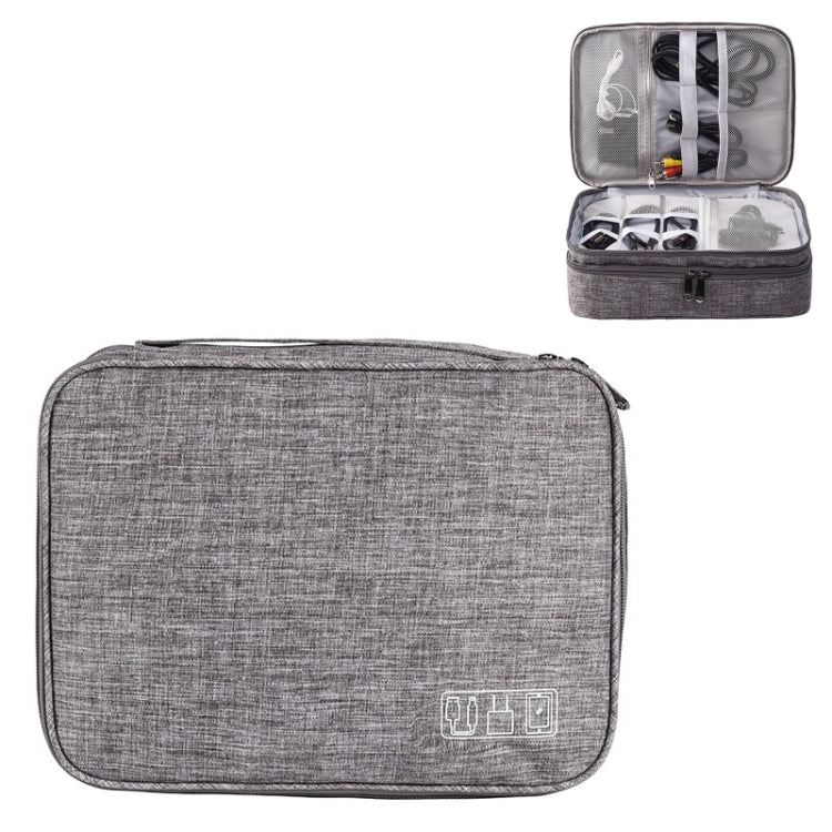 5 Inch Multifunctional Electronic Digital Earphone Power Cord Storage Bag — Wine Red