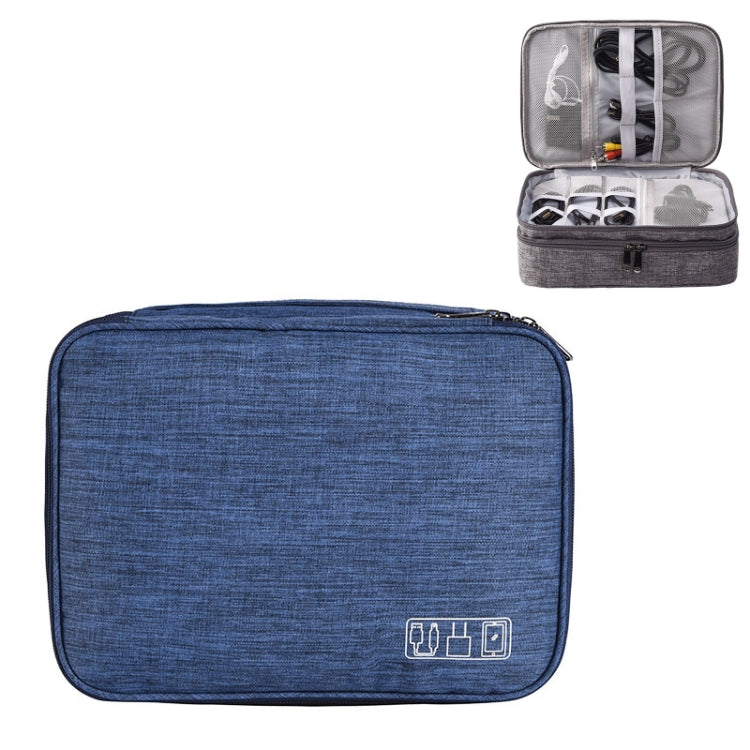 5 Inch Multifunctional Electronic Digital Earphone Power Cord Storage Bag — Dark Gray