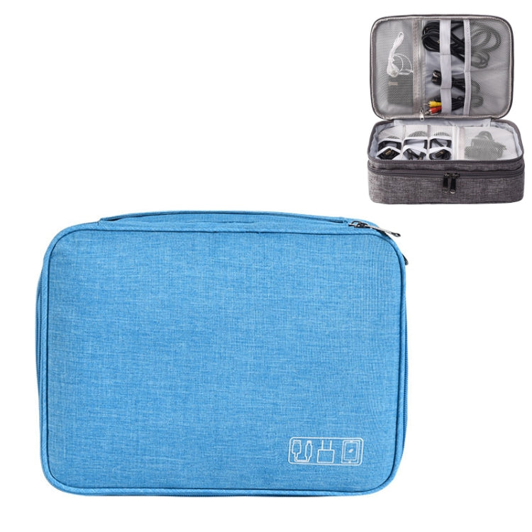 5 Inch Multifunctional Electronic Digital Earphone Power Cord Storage Bag — Green