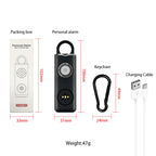Anti-wolf Alarm Rechargeable Female Student Self-defense Keychain — White