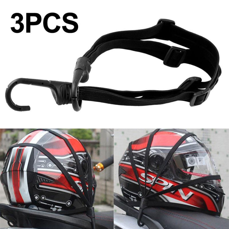 Motorcycle Helmet Luggage Strap Universal Elastic Band Fuel Tank Net Rope, 3 PCS