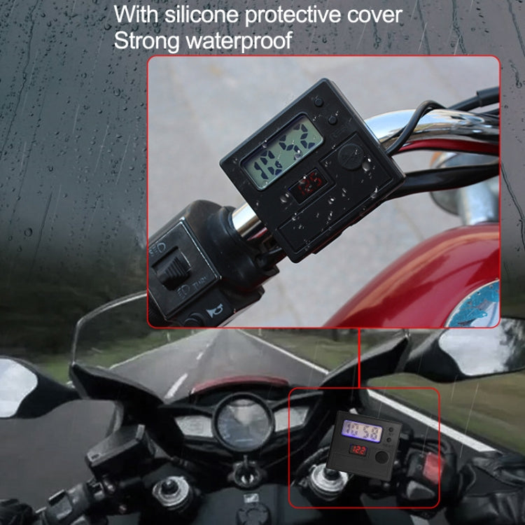 Motorcycle Clock Digital Display Dual USB Phone Charger Waterproof 5V 3A Fast Charge
