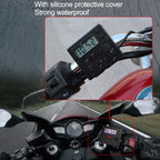 Motorcycle Clock Digital Display Dual USB Phone Charger Waterproof 5V 3A Fast Charge