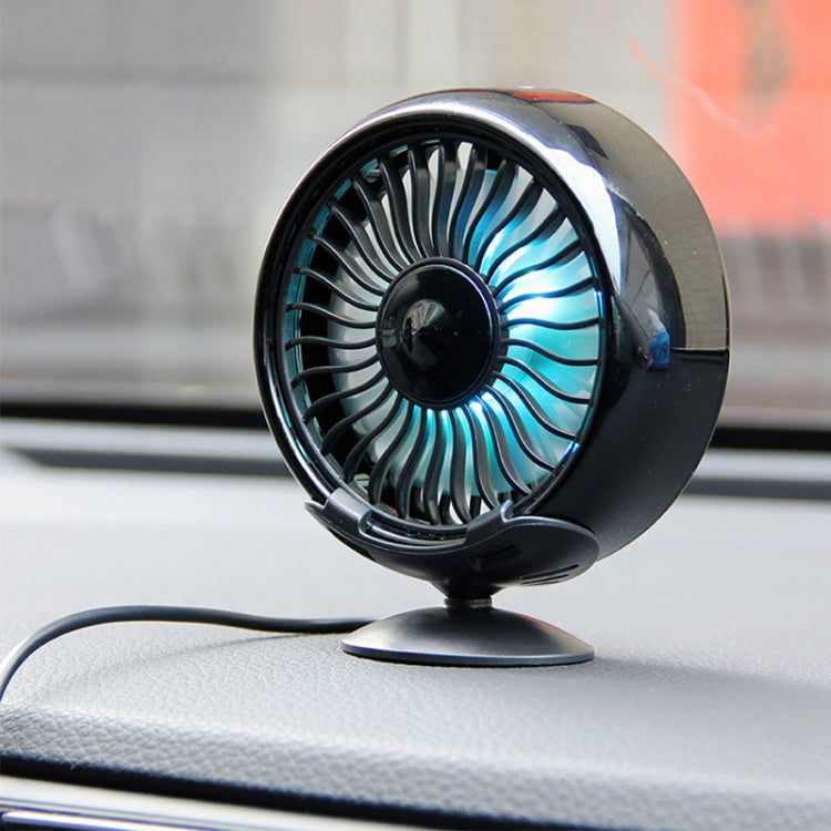 F102 Vehicle Dashboard Multi-function USB Colorful Lights Fan
