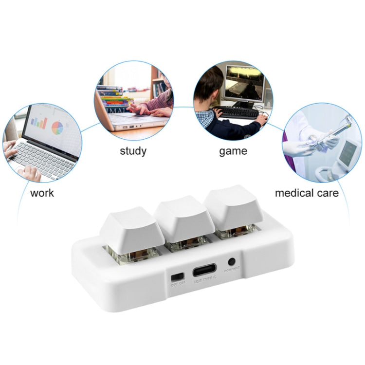 MK321 3 Keys Custom Keys Game Office PS Clip Macro Programming Keypad, Cable Length: 1.5m
