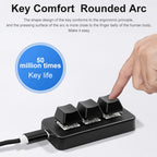 MK321 3 Keys Custom Keys Game Office PS Clip Macro Programming Keypad, Cable Length: 1.5m