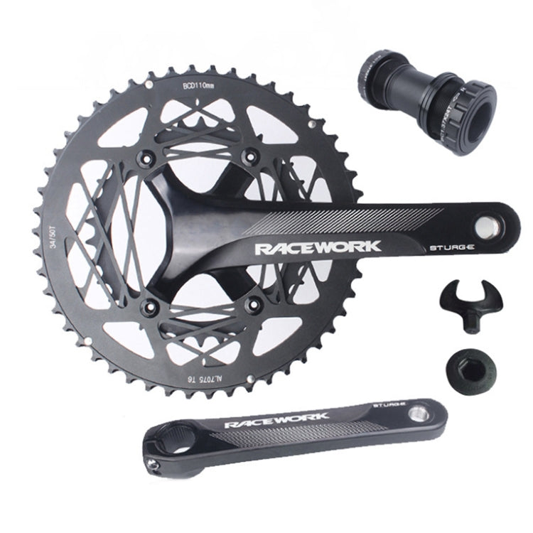 RACEWORK RKRFA Road Bike Aluminum Alloy 22-speed Crankset, Spec: — 53-39T without BB
